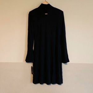 I.N.C. Black Keyhole Neck Dress with Bell Sleeves. Size S petite.